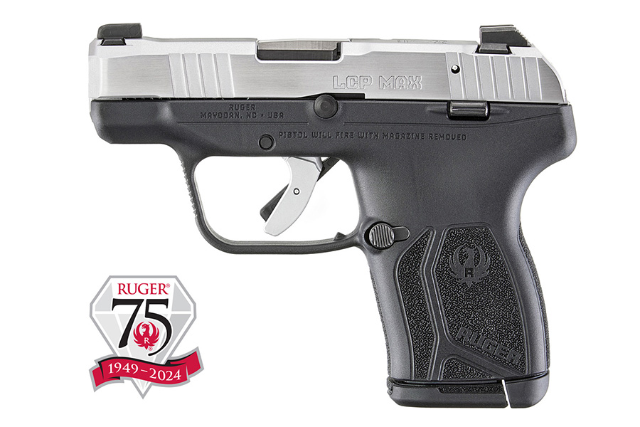 Ruger® LCP MAX Semi Auto Pistol, 380ACP, 2.8'' Barrel, 75th Anniv Edition,  Stainless, New.