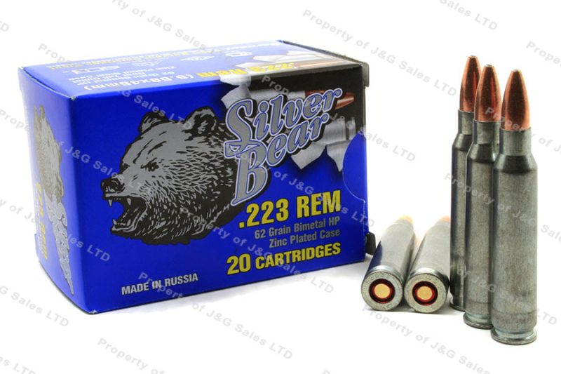 223 Silver Bear 62gr HP Ammo, 20rd Box. – J&G Sales