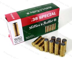 38 Special S&B 148gr LWC Lead Wad Cutter, 50rd Box.