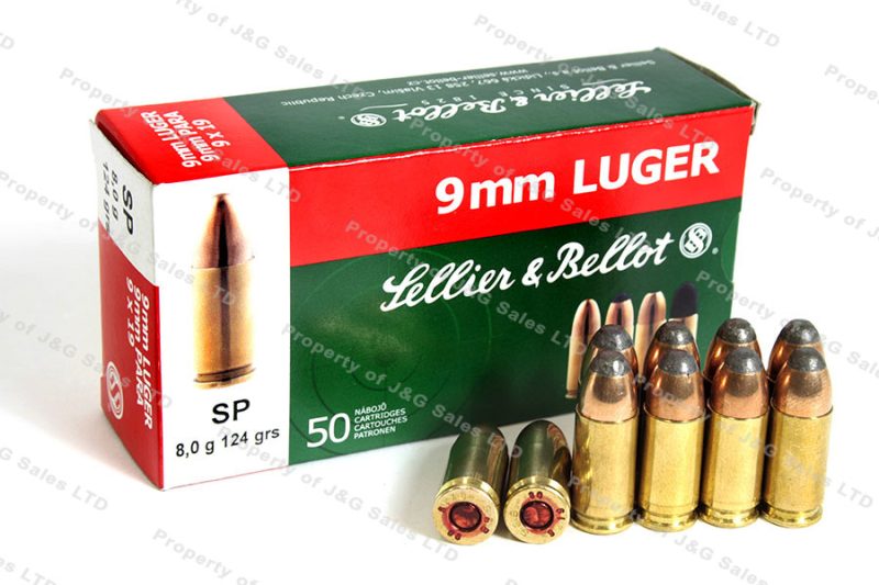 9mm S&B 124gr SP Ammo, 50rd Box. – J&G Sales