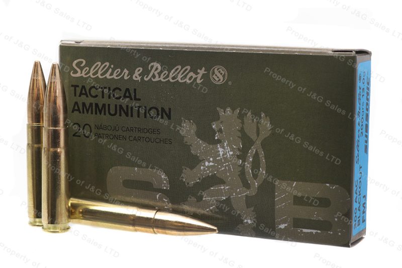 300 AAC Blackout S&B 200gr Subsonic FMJ Ammo, 20rd Box. – J&G Sales