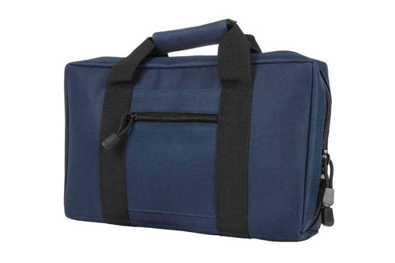 VISM Discreet Double Pistol Case, Blue and Black Nylon, Padded, with ...