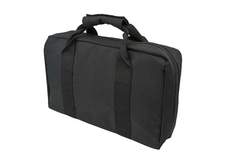 VISM Discreet Double Pistol Case, Black Nylon, Padded, with Mag Pouches ...