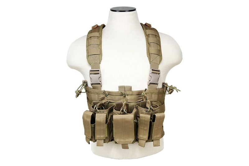 Chest Rig For Ar 15 And Pistol Mags With Shoulder Straps By Vism Tan