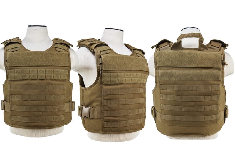 Plate Carrier Vest External Pouch Series, 2984 by VISM, Tan. | J&G Sales