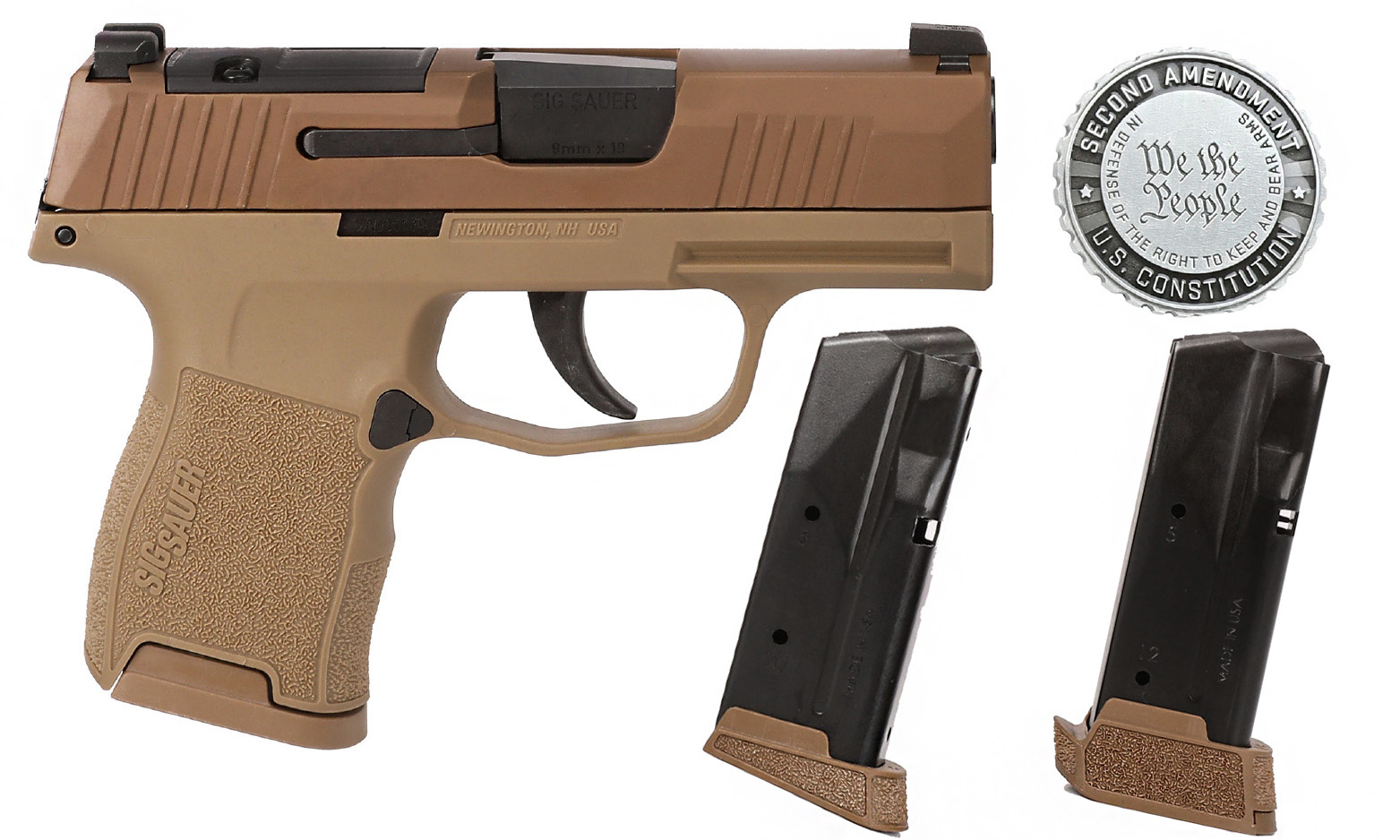 Sig Sauer P365 2A Semi Auto Pistol, 9mm, 3″ Barrel, FDE, Optic Plate ...