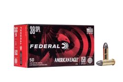 38 Special Federal American Eagle 158gr LRN Ammo, 50rd Box. AE38B.