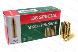 38 Special S&B 158gr FMJ Ammo, 50rd Box.