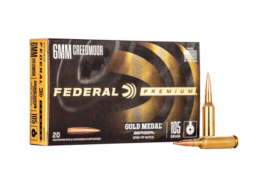 6mm Creedmoor Federal Gold Medal 105gr Berger OTM Ammo, 20rd Box ...