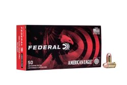 380ACP Federal American Eagle 95gr FMJ Ammo, 50rd Box. AE380AP