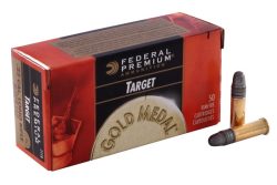 22LR Federal Gold Medal 40gr Target Ammo, 50rd Box. #711B